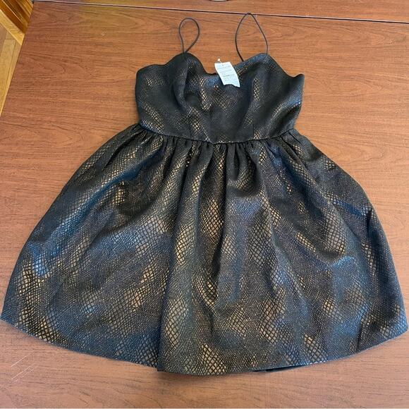 Love...Ady Fit and Flare Dress Black Gold Large - Picture 7 of 16